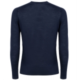 Avvenice - Finis - Maglione Scollo a V Uomo in Cashmere Extrafine Loro Piana - Blu - Maglieria - Luxury Exclusive Collection