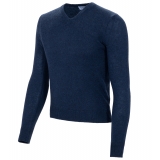 Avvenice - Finis - Man Loro Piana Extrafine Cashmere V-Neck Sweater - Blue - Knitwear - Luxury Exclusive Collection