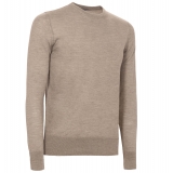 Avvenice - Finis - Man Loro Piana Extrafine Cashmere Crew Neck Sweater - Tundra - Knitwear - Luxury Exclusive Collection