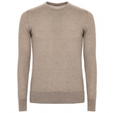 Avvenice - Finis - Man Loro Piana Extrafine Cashmere Crew Neck Sweater - Tundra - Knitwear - Luxury Exclusive Collection