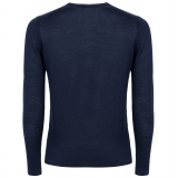 Avvenice - Finis - Maglione Girocollo Uomo in Cashmere Extrafine Loro Piana - Blu - Maglieria - Luxury Exclusive Collection