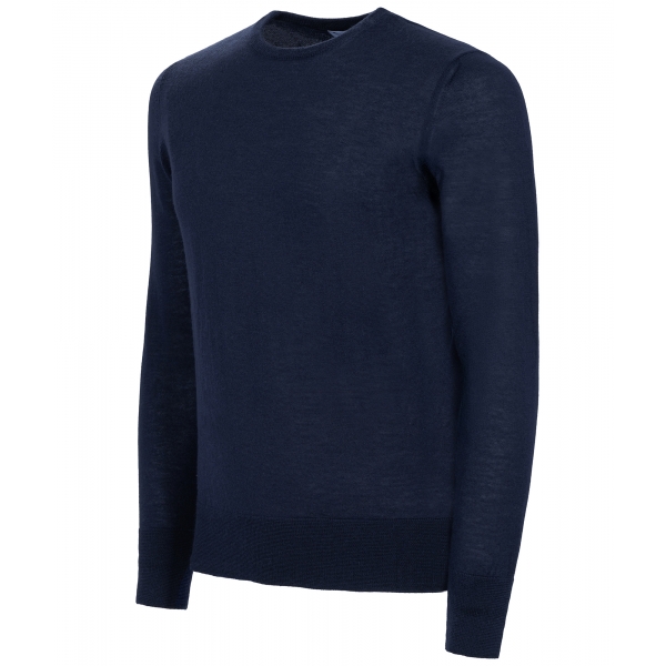 Avvenice - Finis - Maglione Girocollo Uomo in Cashmere Extrafine Loro Piana - Blu - Maglieria - Luxury Exclusive Collection