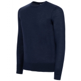 Avvenice - Finis - Maglione Girocollo Uomo in Cashmere Extrafine Loro Piana - Blu - Maglieria - Luxury Exclusive Collection