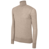 Avvenice - Finis - Man Loro Piana Extrafine Cashmere Turtleneck Sweater - Tundra - Knitwear - Luxury Exclusive Collection