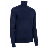 Avvenice - Finis - Maglione Dolcevita Uomo in Cashmere Extrafine Loro Piana - Blu - Maglieria - Luxury Exclusive Collection