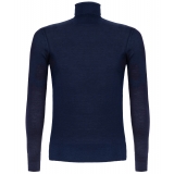 Avvenice - Finis - Man Loro Piana Extrafine Cashmere Turtleneck Sweater - Blue - Knitwear - Luxury Exclusive Collection