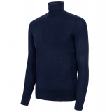 Avvenice - Finis - Maglione Dolcevita Uomo in Cashmere Extrafine Loro Piana - Blu - Maglieria - Luxury Exclusive Collection