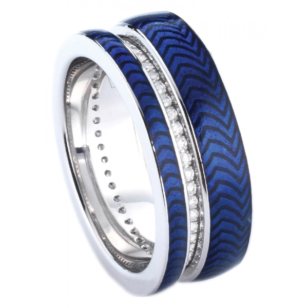 Tsars Collection - Empress Maria Dark Blue Ring - Handmade in Swiss - Luxury Exclusive Collection