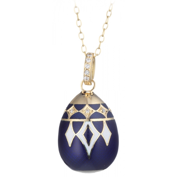 Tsars Collection - Collana Empress Maria Blu e Bianca - Handmade in Swiss - Luxury Exclusive Collection