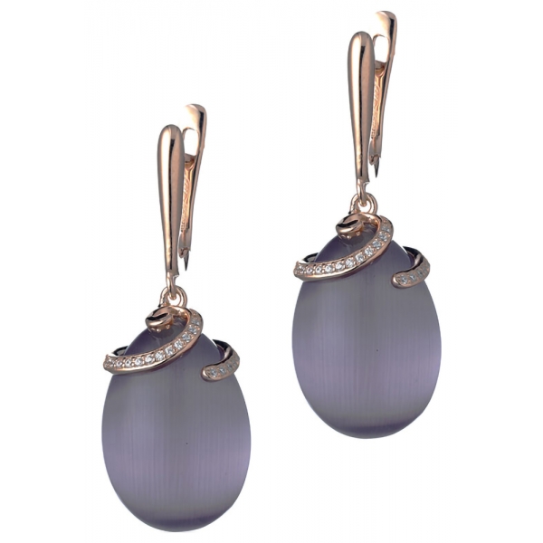 Tsars Collection - Olga Purple Spiral Earrings - Handmade in Swiss - Luxury Exclusive Collection