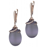 Tsars Collection - Olga Purple Spiral Earrings - Handmade in Swiss - Luxury Exclusive Collection