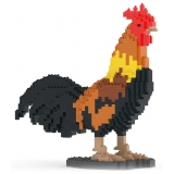 Jekca - Rooster 01 - Big - Lego - Sculpture - Construction - 4D - Brick Animals - Toys