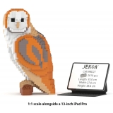 Jekca - Barn Owl 01 - Big - Lego - Sculpture - Construction - 4D - Brick Animals - Toys