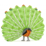 Jekca - Peacock 01 - Big - Lego - Sculpture - Construction - 4D - Brick Animals - Toys