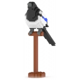 Jekca - Magpie 01S - Lego - Sculpture - Construction - 4D - Brick Animals - Toys