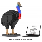 Jekca - Cassowary 01 - Big - Lego - Sculpture - Construction - 4D - Brick Animals - Toys