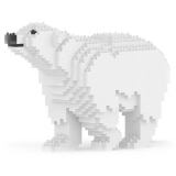 Jekca - Polar Bear 01 - Big - Lego - Sculpture - Construction - 4D - Brick Animals - Toys