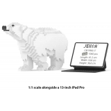 Jekca - Polar Bear 01 - Big - Lego - Sculpture - Construction - 4D - Brick Animals - Toys