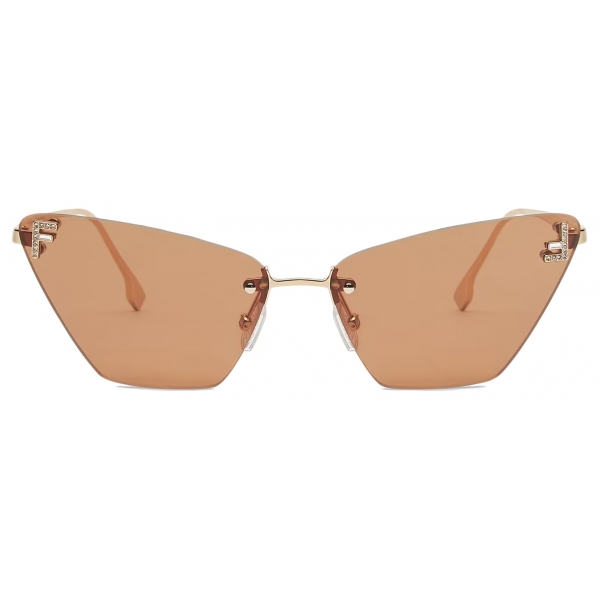 Fendi - Fendi First Crystal - Cat Eye Sunglasses - Brown - Sunglasses - Fendi Eyewear