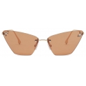 Fendi - Fendi First Crystal - Cat Eye Sunglasses - Brown - Sunglasses - Fendi Eyewear