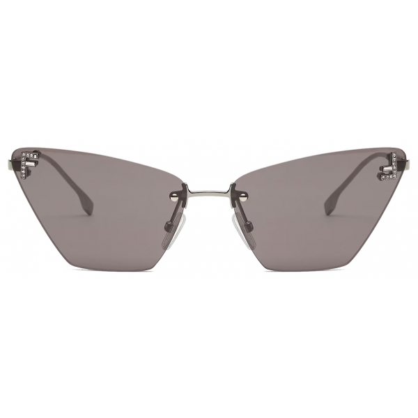 Fendi - Fendi First Crystal - Occhiali da Sole Cat Eye - Grigio - Occhiali da Sole - Fendi Eyewear