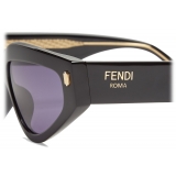 Fendi - Fendi Roma - Occhiali da Sole Cat Eye - Nero - Occhiali da Sole - Fendi Eyewear