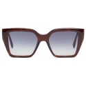 Fendi - FF Diamonds - Oversize Square Sunglasses - Brown - Sunglasses - Fendi Eyewear