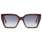 Fendi - FF Diamonds - Oversize Square Sunglasses - Brown - Sunglasses - Fendi Eyewear