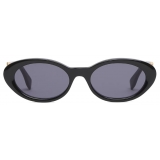 Fendi - FF Diamonds - Oval Sunglasses - Black - Sunglasses - Fendi Eyewear