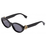 Fendi - FF Diamonds - Oval Sunglasses - Black - Sunglasses - Fendi Eyewear