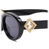 Fendi - FF Diamonds - Oval Sunglasses - Black - Sunglasses - Fendi Eyewear