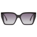 Fendi - FF Diamonds - Oversize Square Sunglasses - Black - Sunglasses - Fendi Eyewear