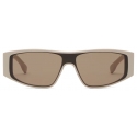 Fendi - Squared FF - Mask Sunglasses - Beige - Sunglasses - Fendi Eyewear