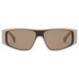 Fendi - Squared FF - Mask Sunglasses - Beige - Sunglasses - Fendi Eyewear