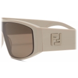 Fendi - Squared FF - Mask Sunglasses - Beige - Sunglasses - Fendi Eyewear