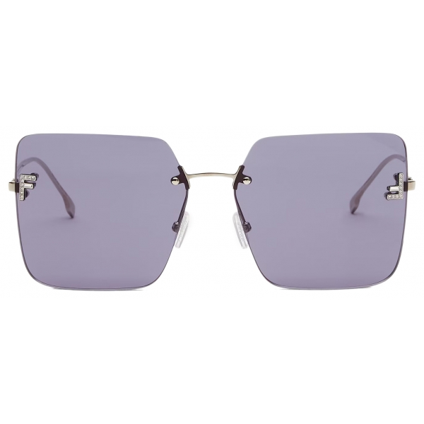 Fendi - Fendi First Crystal - Occhiali da Sole Squadrata Oversize - Blu - Occhiali da Sole - Fendi Eyewear