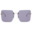 Fendi - Fendi First Crystal - Oversize Square Sunglasses - Blue - Sunglasses - Fendi Eyewear