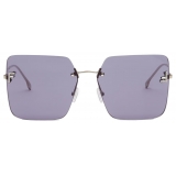 Fendi - Fendi First Crystal - Occhiali da Sole Squadrata Oversize - Blu - Occhiali da Sole - Fendi Eyewear