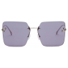 Fendi - Fendi First Crystal - Occhiali da Sole Squadrata Oversize - Blu - Occhiali da Sole - Fendi Eyewear