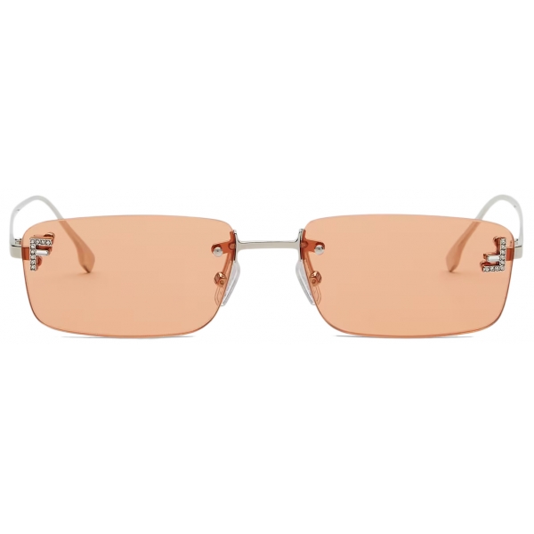 Fendi - Fendi First Crystal - Occhiali da Sole Rettangolare - Rosa - Occhiali da Sole - Fendi Eyewear