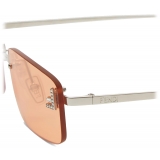 Fendi - Fendi First Crystal - Occhiali da Sole Rettangolare - Rosa - Occhiali da Sole - Fendi Eyewear