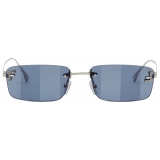 Fendi - Fendi First Crystal - Occhiali da Sole Rettangolare - Blu - Occhiali da Sole - Fendi Eyewear