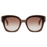 Fendi - Fendi First - Occhiali da Sole Squadrata - Marrone - Occhiali da Sole - Fendi Eyewear