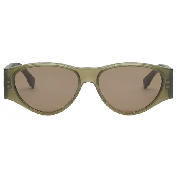 Fendi - FF Squared - Occhiali da Sole Ovale Oversize - Verde - Occhiali da Sole - Fendi Eyewear