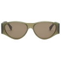 Fendi - FF Squared - Oversize Oval Sunglasses - Green - Sunglasses - Fendi Eyewear