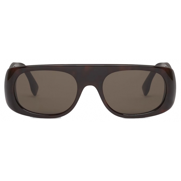 Fendi - Signature - Oval Sunglasses - Brown - Sunglasses - Fendi Eyewear