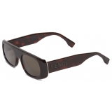 Fendi - Signature - Oval Sunglasses - Brown - Sunglasses - Fendi Eyewear