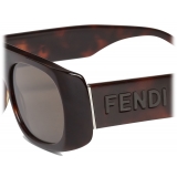 Fendi - Signature - Occhiali da Sole Ovale - Marrone - Occhiali da Sole - Fendi Eyewear