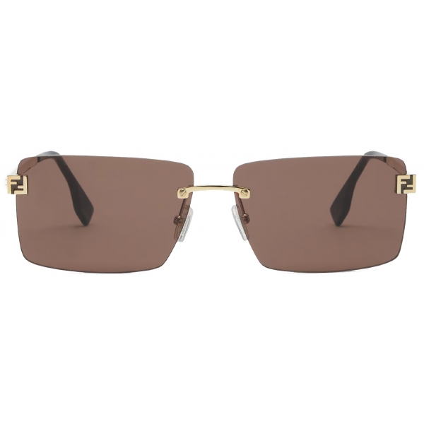 Fendi - Fendi Sky - Occhiali da Sole Rettangolare - Marrone - Occhiali da Sole - Fendi Eyewear