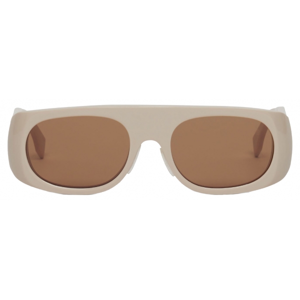 Fendi - Signature - Occhiali da Sole Ovale - Beige - Occhiali da Sole - Fendi Eyewear